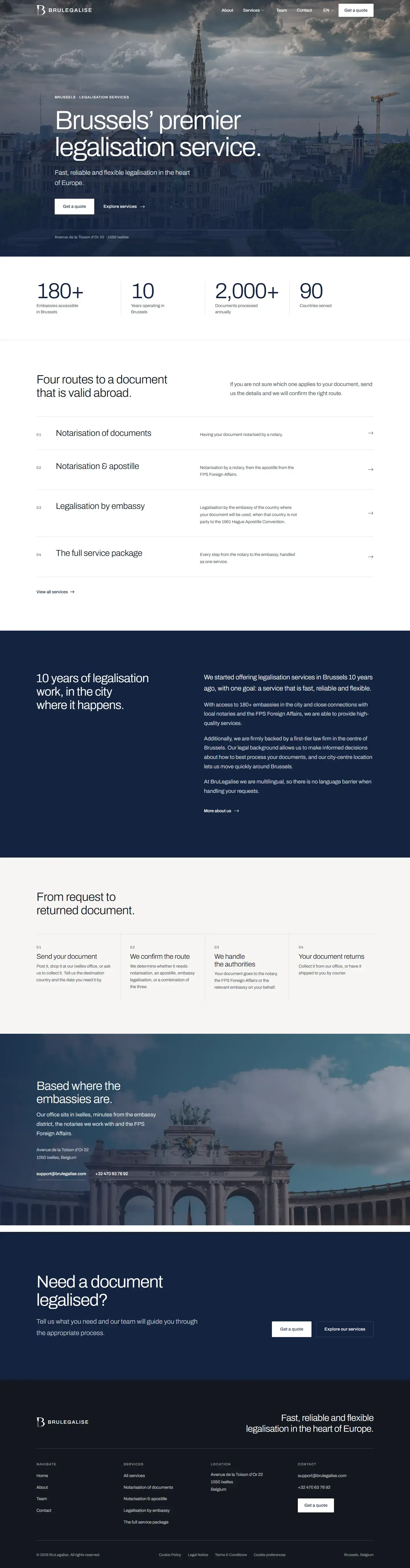 De nieuwe homepage van BruLegalise op desktop
